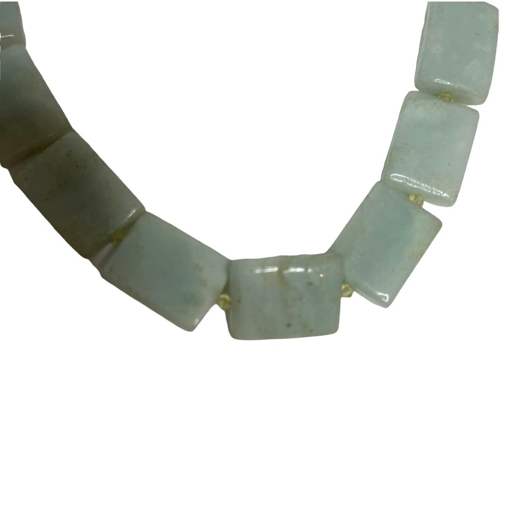 Handmade Artisan Colombian Seafoam Green Stone Choker Necklace - Picture 6 of 14